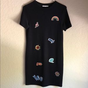 Zara blue patch dress small